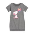 thumbnail image 1 of Peanuts - Snoopy Pastel Rainbow Heart - Toddler & Youth Girls Fleece Dress, 1 of 5