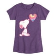 thumbnail image 1 of Peanuts - Snoopy Pastel Rainbow Heart - Toddler & Youth Girls Short Sleeve Graphic T-Shirt, 1 of 5