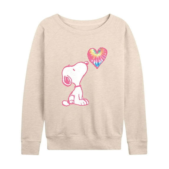 Peanuts - Snoopy Pastel Rainbow Heart - Women's Lightweight French Terry Long Sleeve Shirt
