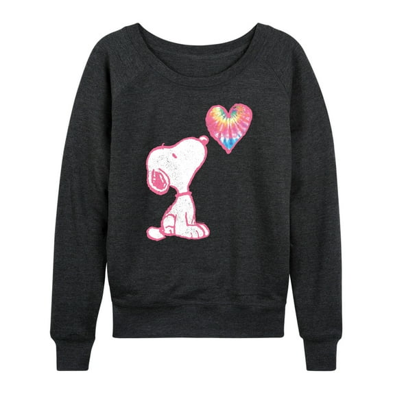 Peanuts - Snoopy Pastel Rainbow Heart - Women's Lightweight French Terry Long Sleeve Shirt