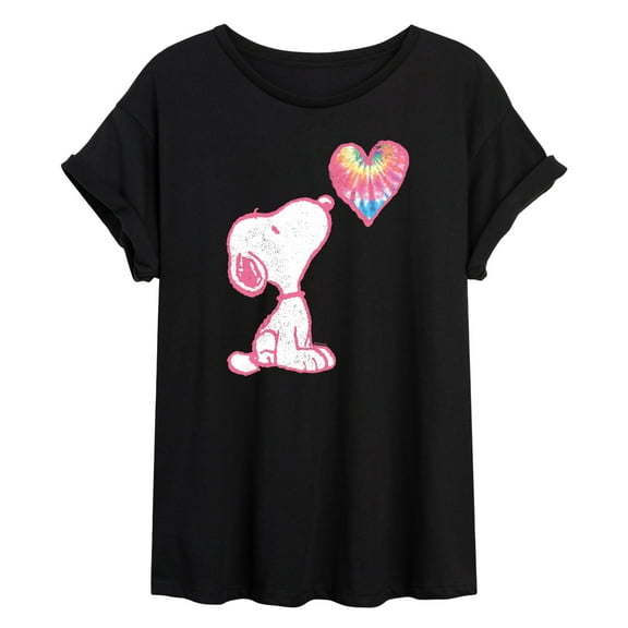 Peanuts - Snoopy Pastel Rainbow Heart - Women's Oversized T-Shirt