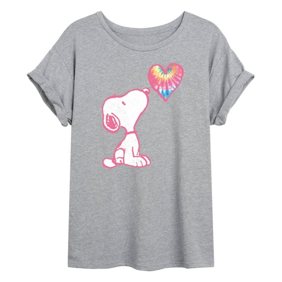 Peanuts - Snoopy Pastel Rainbow Heart - Women's Oversized T-Shirt