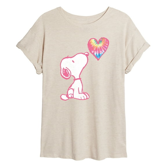 Peanuts - Snoopy Pastel Rainbow Heart - Women's Oversized T-Shirt
