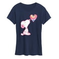 thumbnail image 1 of Peanuts - Snoopy Pastel Rainbow Heart - Women's Short Sleeve Graphic T-Shirt, 1 of 5