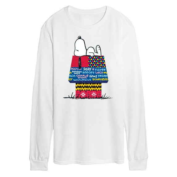 Peanuts - Snoopy Patchwork Doghouse - Men's Long Sleeve T-Shirt