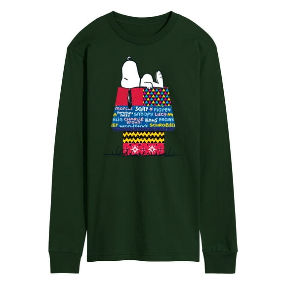 Peanuts - Snoopy Patchwork Doghouse - Men's Long Sleeve T-Shirt