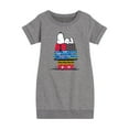 thumbnail image 1 of Peanuts - Snoopy Patchwork Doghouse  - Toddler And Youth Girls Fleece Dress, 1 of 1