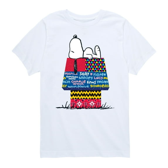 Peanuts - Snoopy Patchwork Doghouse - Toddler And Youth Short Sleeve Graphic T-Shirt
