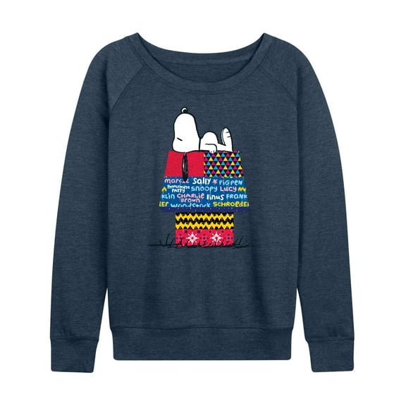 Peanuts - Snoopy Patchwork Doghouse - Women's Lightweight French Terry Long Sleeve Shirt