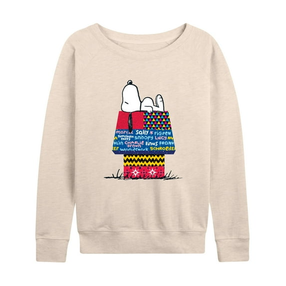 Peanuts - Snoopy Patchwork Doghouse - Women's Lightweight French Terry Long Sleeve Shirt