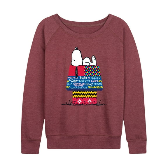 Peanuts - Snoopy Patchwork Doghouse - Women's Lightweight French Terry Long Sleeve Shirt