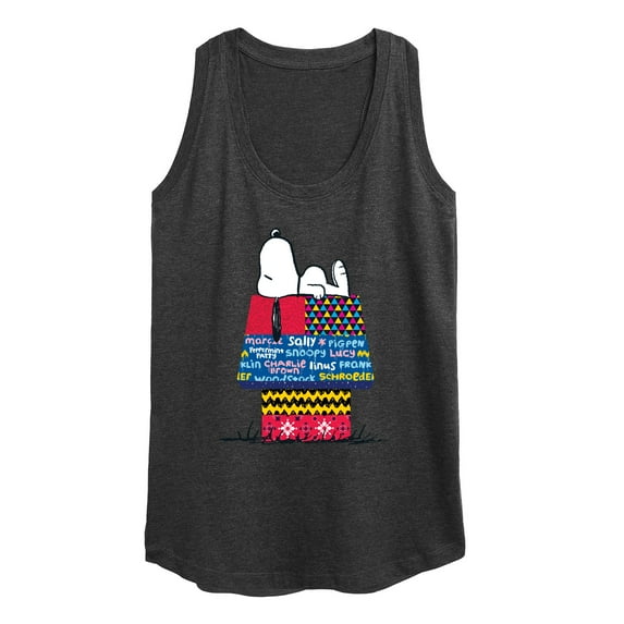 Peanuts - Snoopy Patchwork Doghouse - Women's Racerback Tank Top