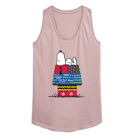 Peanuts - Snoopy Patchwork Doghouse - Women's Racerback Tank Top
