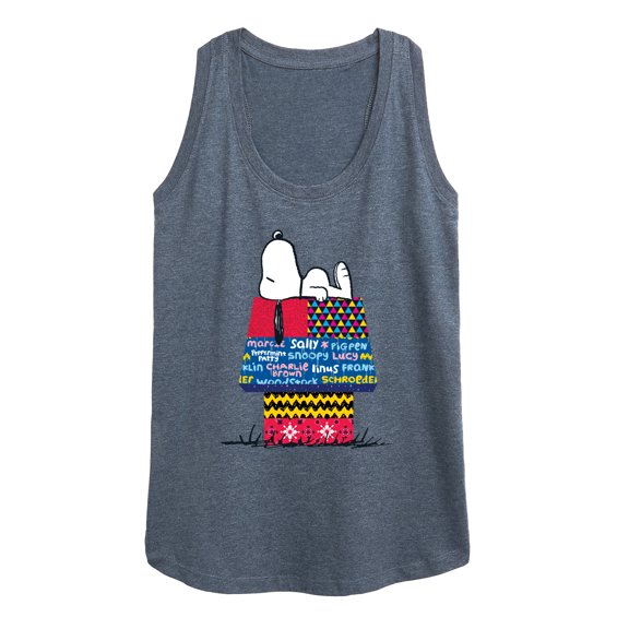 Peanuts - Snoopy Patchwork Doghouse - Women's Racerback Tank Top