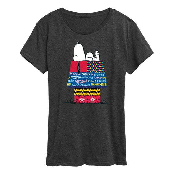 Peanuts - Snoopy Patchwork Doghouse - Women's Short Sleeve Graphic T-Shirt