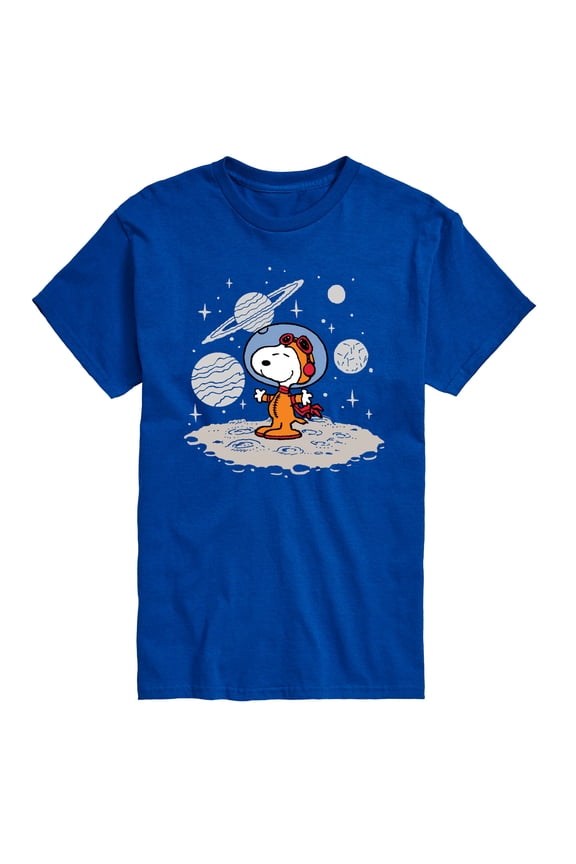 - Snoopy Planets And Starfield - Men's Short Sleeve Graphic T-Shirt
