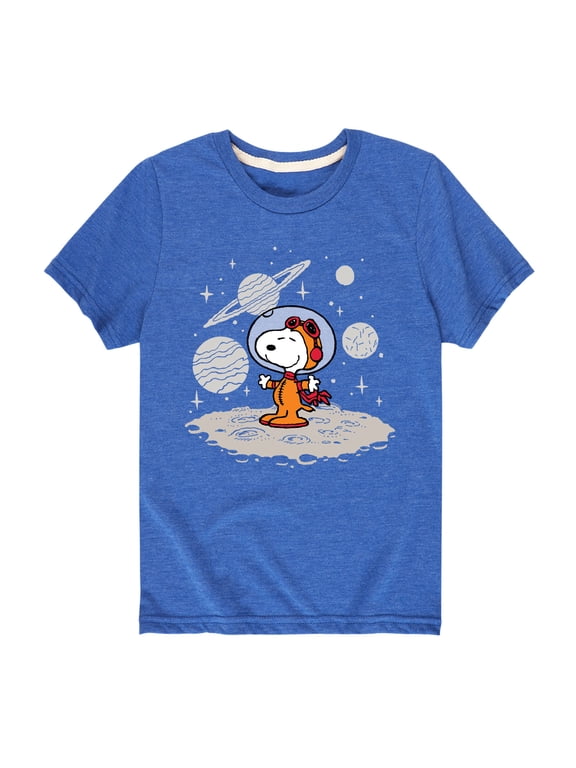 - Snoopy Planets And Starfield Boys' Short Sleeve Graphic T-Shirt