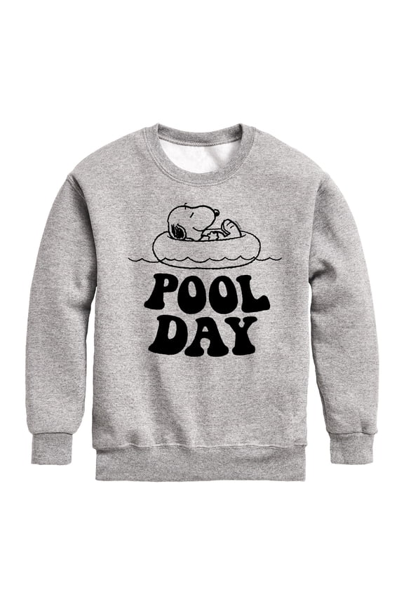 - Snoopy Pool Day Graphic Long Sleeve Fleece Sweatshirt