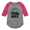 thumbnail image 1 of Peanuts - Snoopy Pool Day - Toddler And Youth Girls Raglan Graphic T-Shirt, 1 of 5