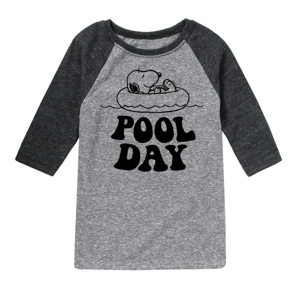 Peanuts - Snoopy Pool Day - Toddler And Youth Raglan Graphic T-Shirt