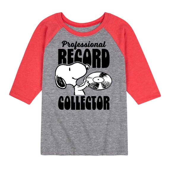 Peanuts - Snoopy Pro Record Collector - Toddler & Youth Raglan Graphic T-Shirt