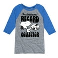 thumbnail image 1 of Peanuts - Snoopy Pro Record Collector - Toddler & Youth Raglan Graphic T-Shirt, 1 of 5