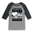 thumbnail image 1 of Peanuts - Snoopy Pro Record Collector - Toddler & Youth Raglan Graphic T-Shirt, 1 of 5