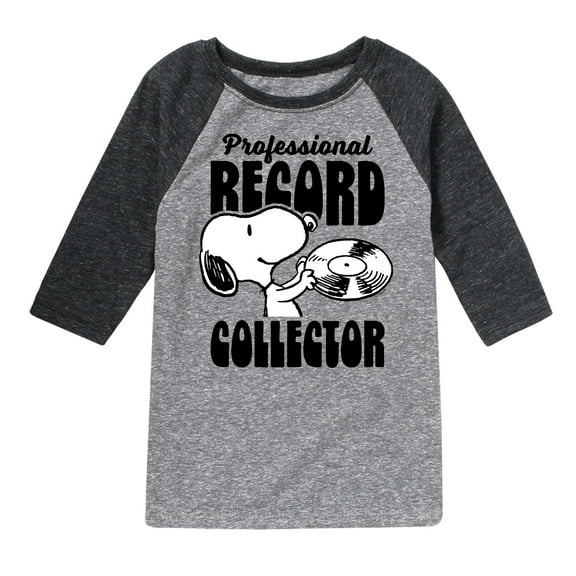Peanuts - Snoopy Pro Record Collector - Toddler & Youth Raglan Graphic T-Shirt
