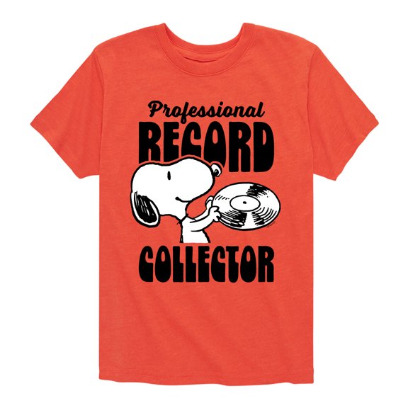 Peanuts - Snoopy Pro Record Collector - Toddler & Youth Short Sleeve Graphic T-Shirt