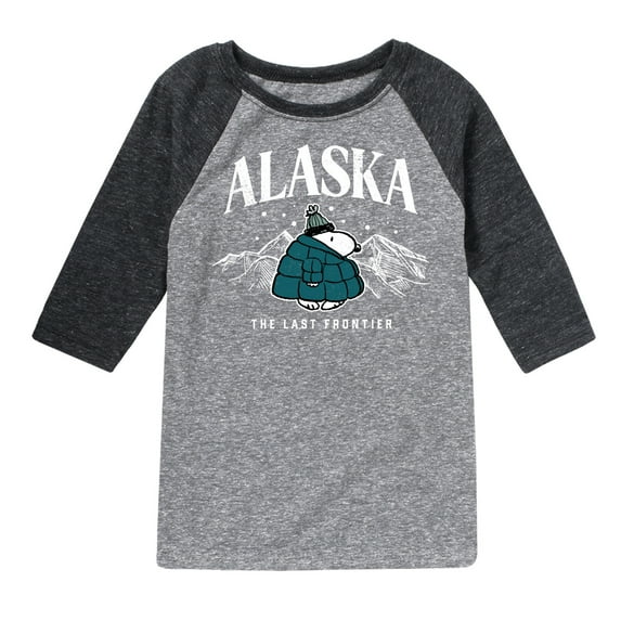 Peanuts - Snoopy - Puffer - Alaska Last Frontier - Toddler And Youth Raglan Graphic T-Shirt