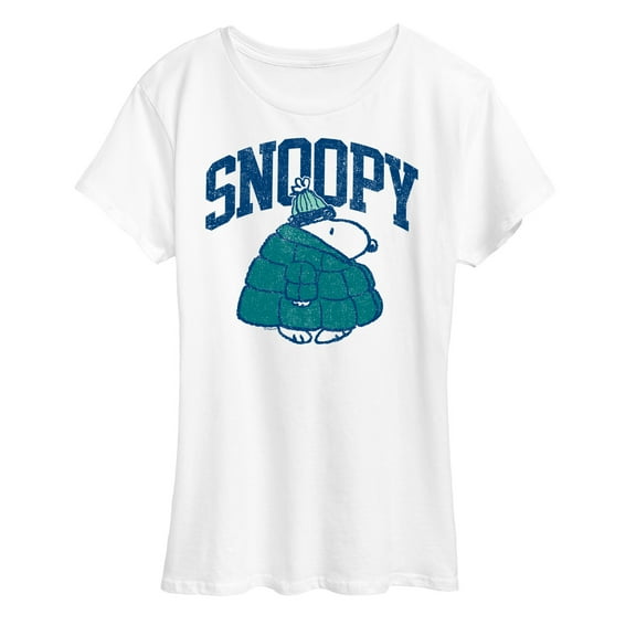 Peanuts - Snoopy Puffer Coat Winter - Women's Short Sleeve Graphic T-Shirt