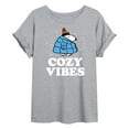 thumbnail image 1 of Peanuts - Snoopy - Puffer - Cozy Vibes - Juniors Ideal Flowy Muscle T-Shirt, 1 of 6