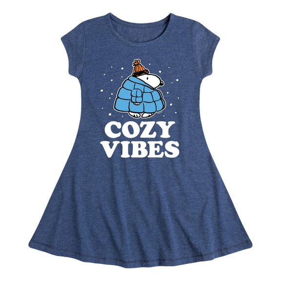 Peanuts - Snoopy - Puffer - Cozy Vibes - Toddler And Youth Girls Fit And Flare Dress