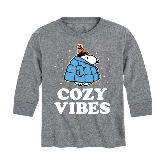 Peanuts - Snoopy - Puffer - Cozy Vibes - Toddler And Youth Long Sleeve Graphic T-Shirt