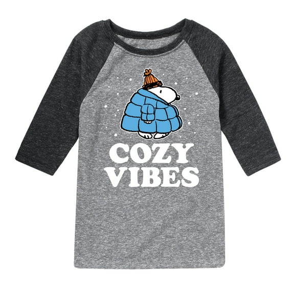 Peanuts - Snoopy - Puffer - Cozy Vibes - Toddler And Youth Raglan Graphic T-Shirt