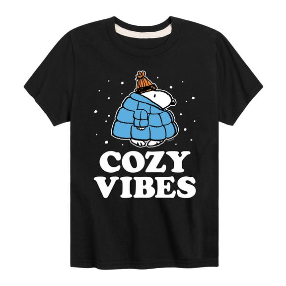 Peanuts - Snoopy - Puffer - Cozy Vibes - Toddler And Youth Short Sleeve Graphic T-Shirt