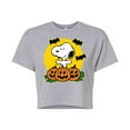thumbnail image 1 of Peanuts - Snoopy Pumpkin Patch - Juniors Cropped Cotton Blend T-Shirt, 1 of 6