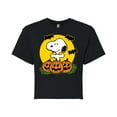 thumbnail image 1 of Peanuts - Snoopy Pumpkin Patch - Juniors Cropped Cotton Blend T-Shirt, 1 of 6