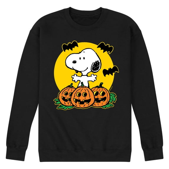 Peanuts - Snoopy Pumpkin Patch - Men's Crew Neck Fleece Pullover