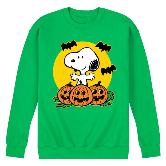 Peanuts - Snoopy Pumpkin Patch - Men's Crew Neck Fleece Pullover
