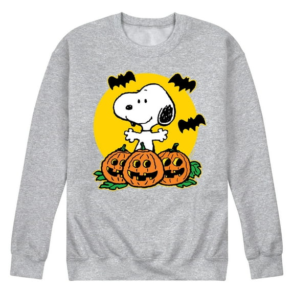 Peanuts - Snoopy Pumpkin Patch - Men's Crew Neck Fleece Pullover