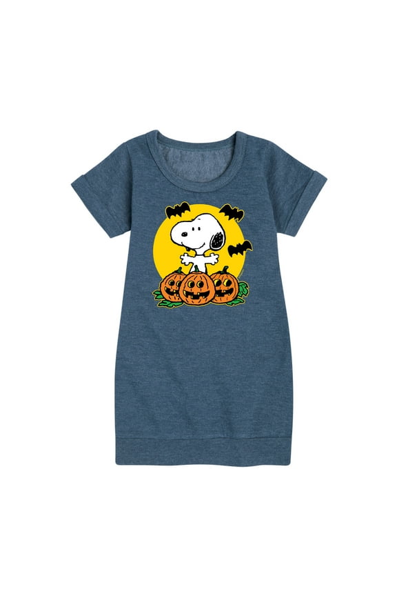 - Snoopy Pumpkin Patch - Toddler And Youth Girls Fleece Dress