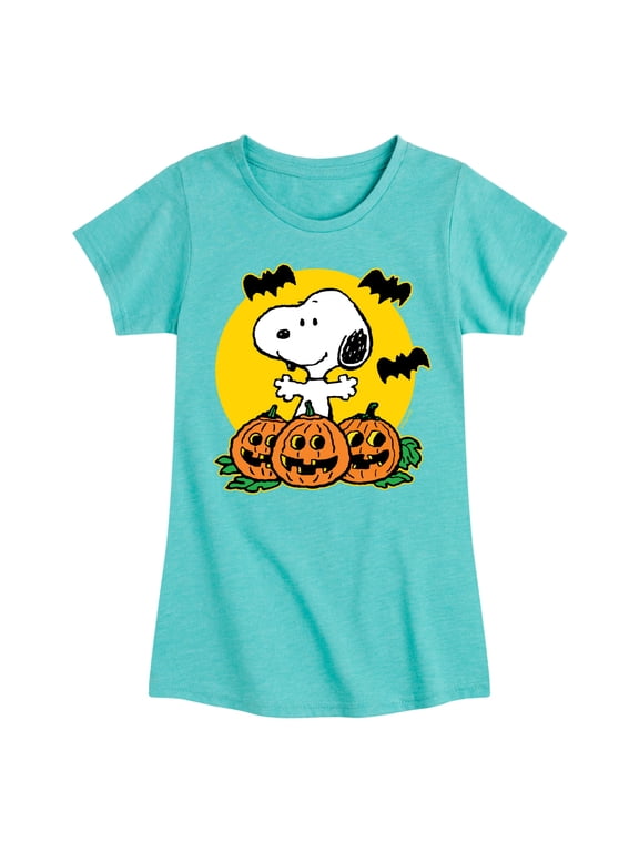 - Snoopy Pumpkin Patch Girls' Fitted Short Sleeve Graphic T-Shirt