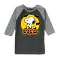 thumbnail image 1 of Peanuts - Snoopy Pumpkin Patch - Toddler And Youth Raglan Graphic T-Shirt, 1 of 5