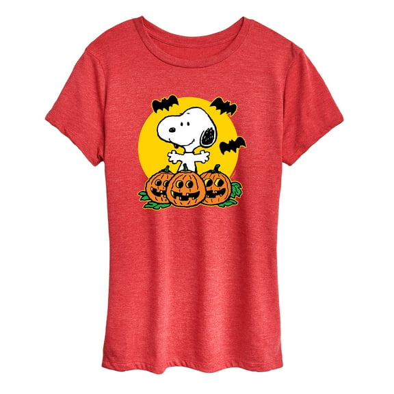 Peanuts - Snoopy Pumpkin Patch -Women's Short Sleeve Graphic T-Shirt