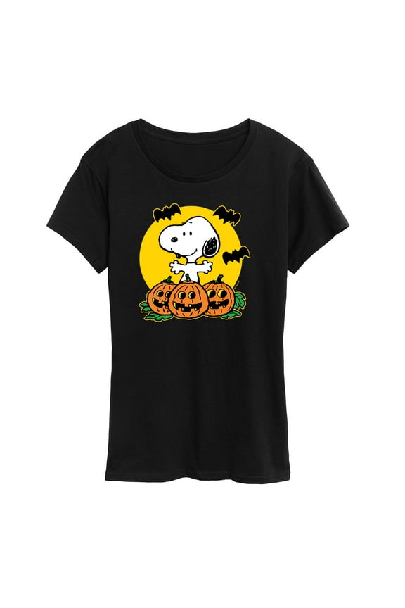 - Snoopy Pumpkin Patch -Women's Short Sleeve Graphic T-Shirt