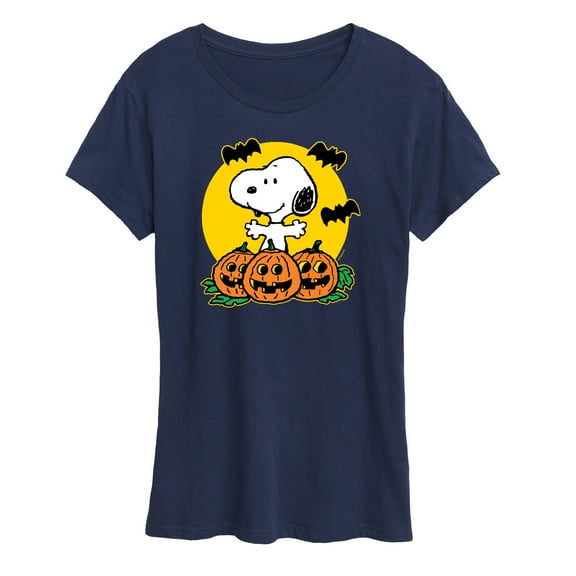 Peanuts - Snoopy Pumpkin Patch -Women's Short Sleeve Graphic T-Shirt