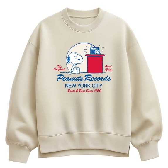 Peanuts - Snoopy Radio - Women's Oversized Fleece Crew Sweatshirt