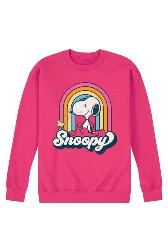 - Snoopy Rainbow Clouds - Men's Crew Neck Fleece Pullover