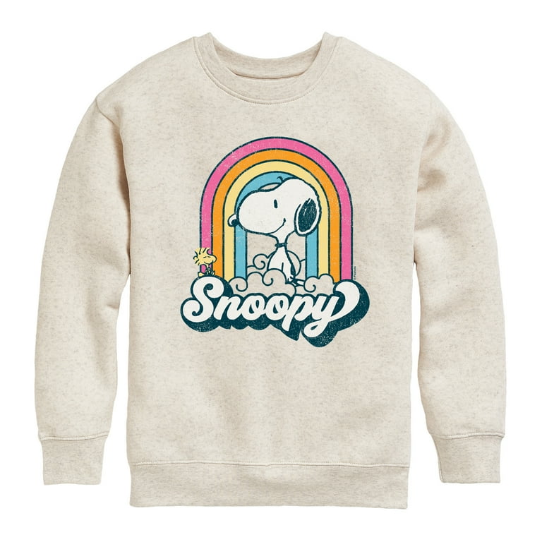 Peanuts - Snoopy Rainbow Clouds - Toddler And Youth Crewneck Fleece  Sweatshirt